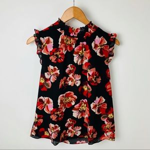 J.CREW Printed Smocked Neck Tank Floral Top S
